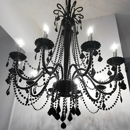 Black Palace Candle Branch Crystal Chandeliers Light