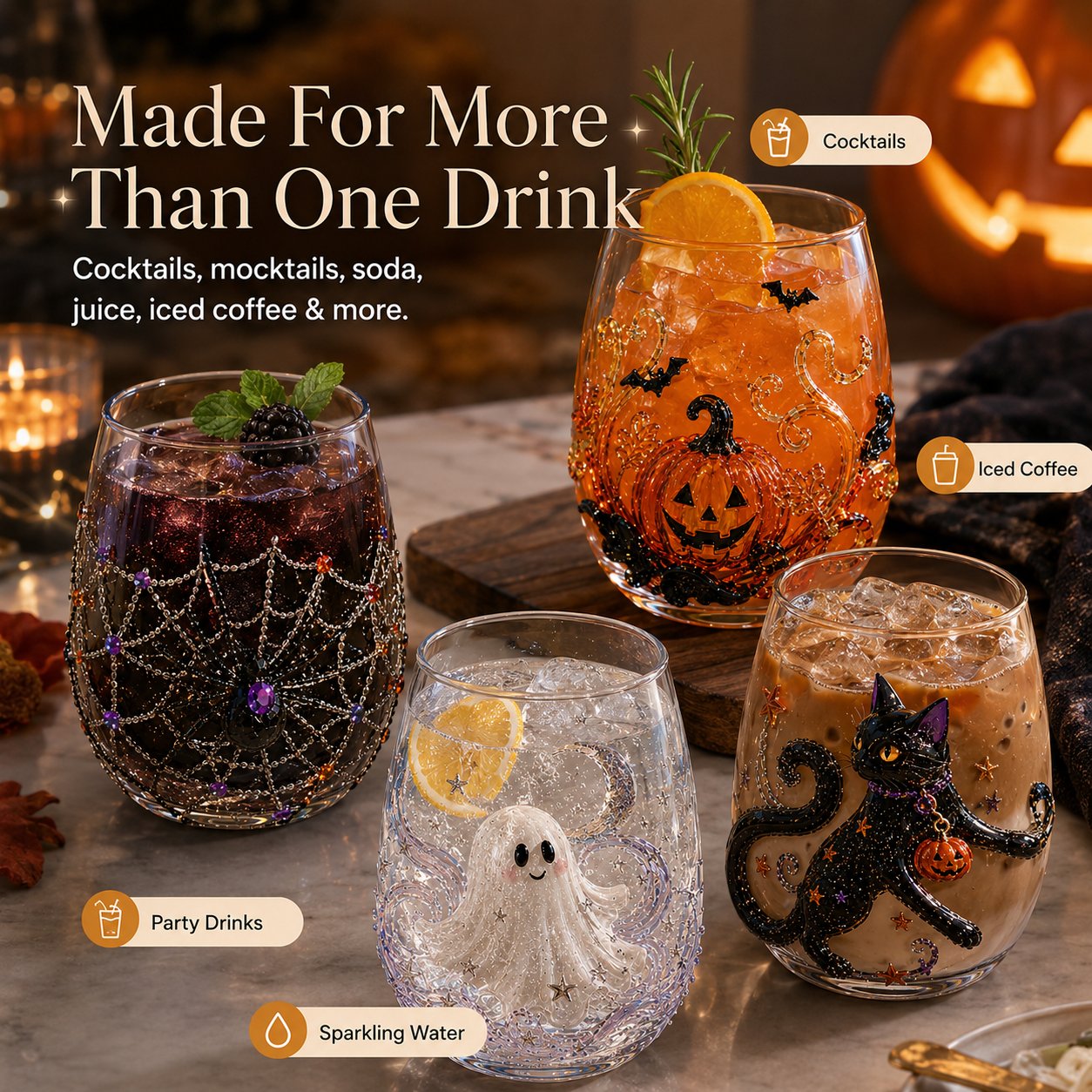 Ventayo – Håndlavet Halloween-drikkeglas