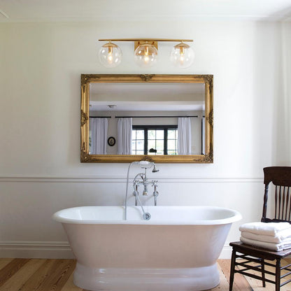 Minimalist 3-Light Gold Dimmable Vanity Light