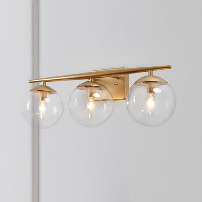 Minimalist 3-Light Gold Dimmable Vanity Light