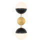 Retro Mid-century 2-Light Opal Glass Globe Linear Wall Sconce