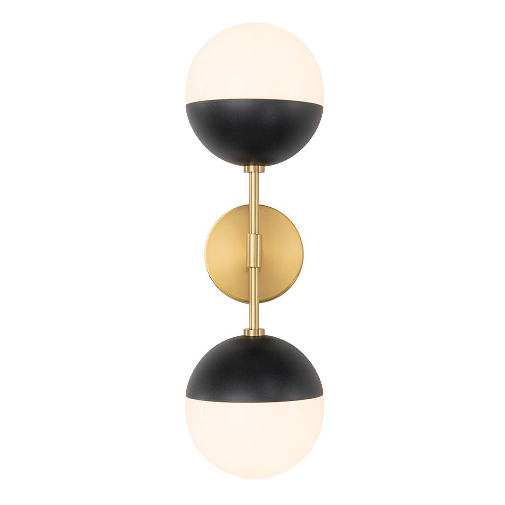 Retro Mid-century 2-Light Opal Glass Globe Linear Wall Sconce