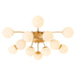Contemporary 12-Light Opal Glass Globe Semi-Flush Mount