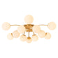 Contemporary 12-Light Opal Glass Globe Semi-Flush Mount