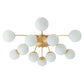 Contemporary 12-Light Opal Glass Globe Semi-Flush Mount