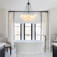 Contemporary 3-Light Cluster Glass Globe Frosted Bubble Chandelier