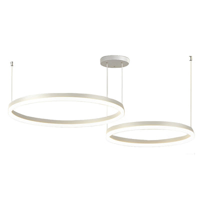Circular Metal Rings Creative LED 3-Step Dimming White Modern Pendant Lights