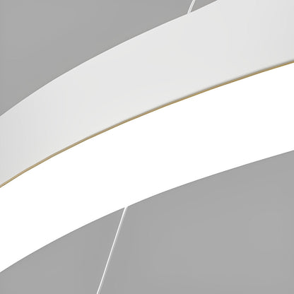 Circular Metal Rings Creative LED 3-Step Dimming White Modern Pendant Lights