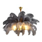 Creative Feathers Copper Chandelier Flush Mount Ceiling Light