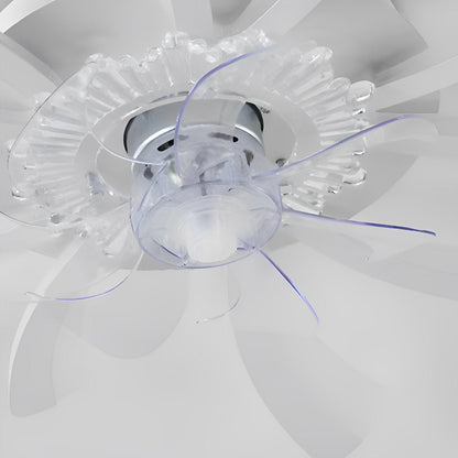 Creative Flower Shaped Three Step Dimming LED Ceiling Fan Lights Chandelier