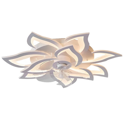 Creative Flower Shaped Three Step Dimming LED Ceiling Fan Lights Chandelier
