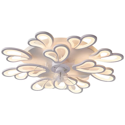 Creative Flower Shaped Three Step Dimming LED Ceiling Fan Lights Chandelier