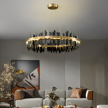 Creative Iceberg Design Metal Circular Stepless Dimming LED Light Chandelier