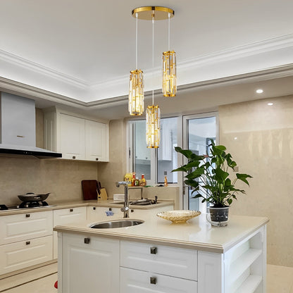 Creative Iron Crystal Glass Industrial Chandelier Pendant Lights Ceiling Lamp