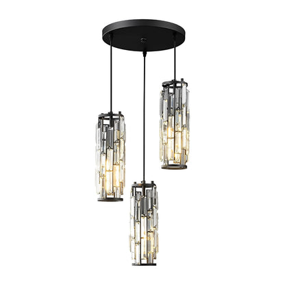 Creative Iron Crystal Glass Industrial Chandelier Pendant Lights Ceiling Lamp