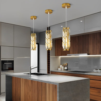 Creative Iron Crystal Glass Industrial Chandelier Pendant Lights Ceiling Lamp