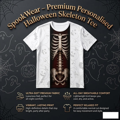 Ventayo – Eksklusiv personliggjort Halloween-skelet-T-shirt