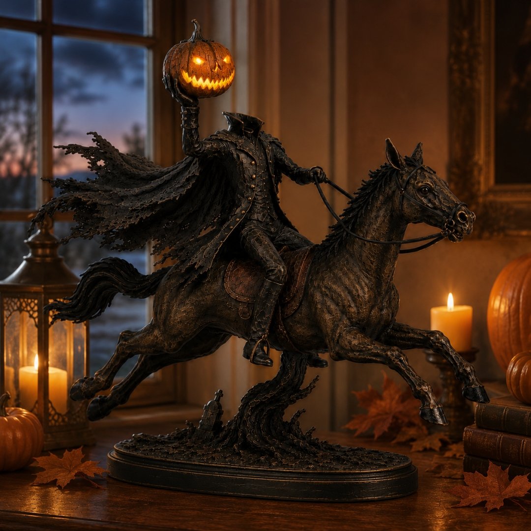 Ventayo – Halloween-Statue des kopflosen Reiters