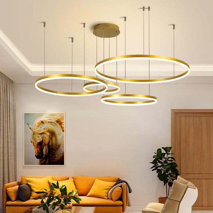 Modern Pendant Light Tir-Circle Black/Gold/Coffee Metal
