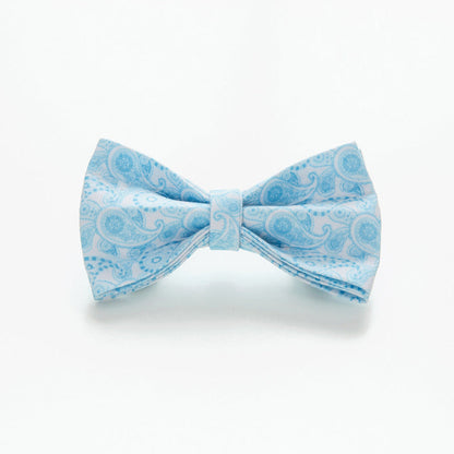 Light Blue Print Bow and Collar