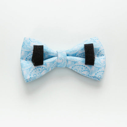 Light Blue Print Bow and Collar