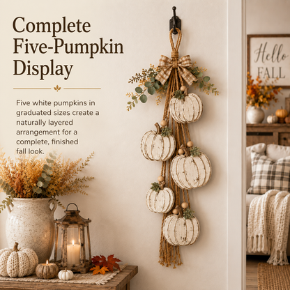 Ventayo – Rustic White Pumpkin Hanging Swag