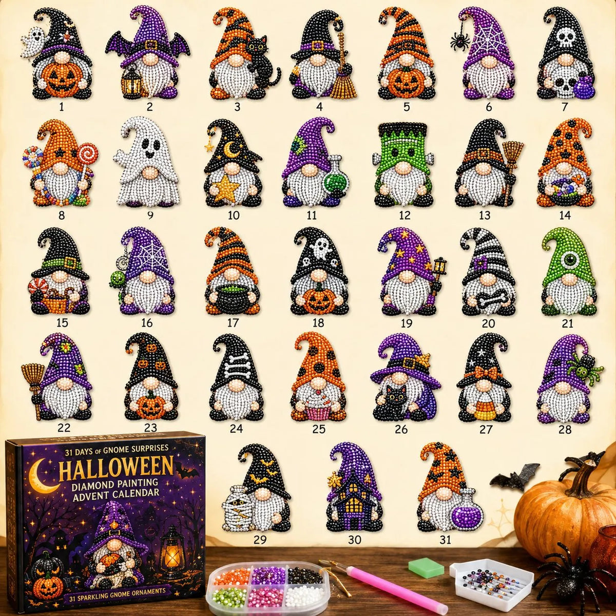 Ventayo – Overraskelseskalender med diamantkunst til Halloween