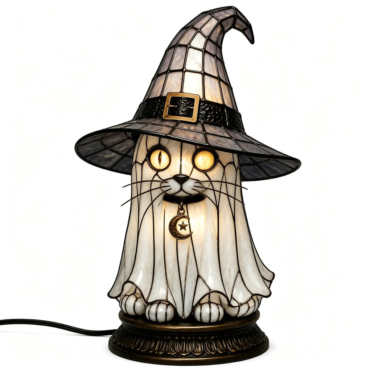 Hudson & Jurgen – Vintage Tiffany Style Cat Night Lamp