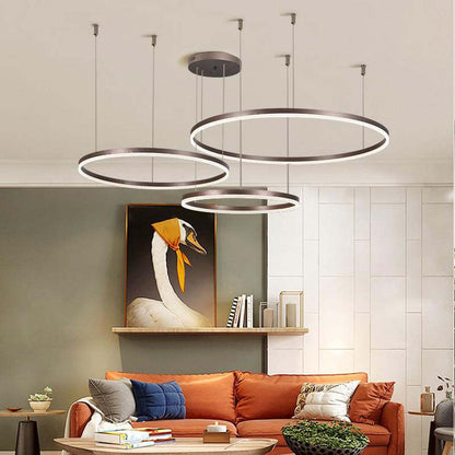 Modern Pendant Light Tir-Circle Black/Gold/Coffee Metal