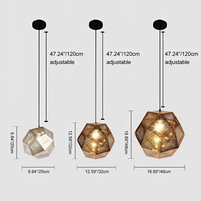 Geometric Round Electroplated Metal Postmodern Pendant Light Chandelier Ceiling Light
