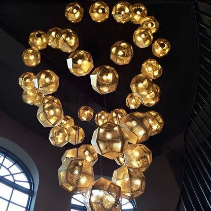 Geometric Round Electroplated Metal Postmodern Pendant Light Chandelier Ceiling Light