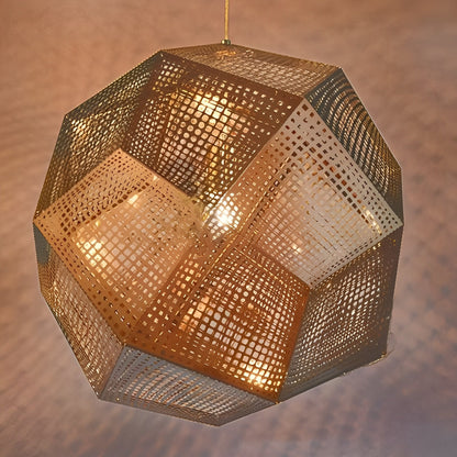 Geometric Round Electroplated Metal Postmodern Pendant Light Chandelier Ceiling Light