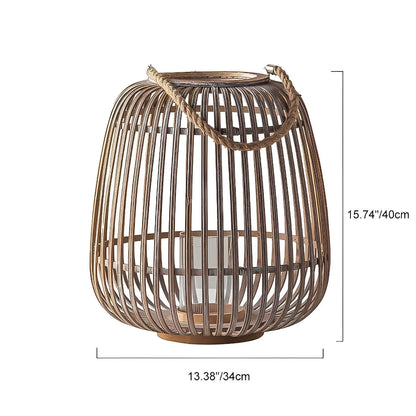 Handmade Bamboo Hanging Candle Lantern Candleholder