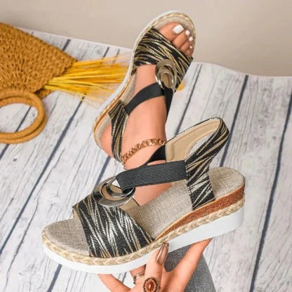 Kvinde Sandal Åndbar Bue Støtte Kile Slip