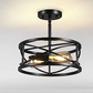 Modern Drum Glass Semi-Flush Mount Light