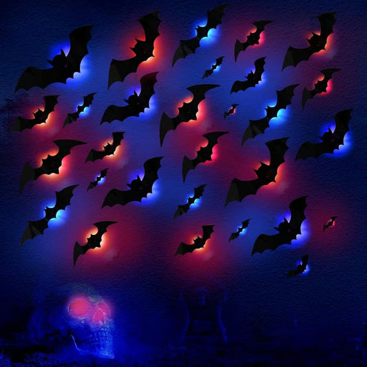 Ventayo – Lichtgevende 3D-vleermuizen voor betoverde muren (set van 12 stuks)