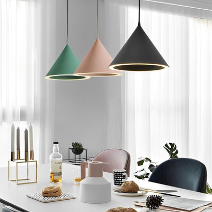 Minimalist Conical LED Macaron Color Pendant Light Island Lighting Chandelier