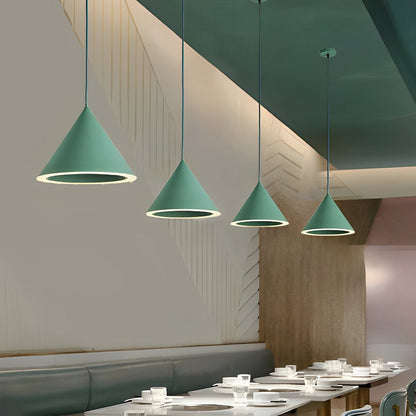 Minimalist Conical LED Macaron Color Pendant Light Island Lighting Chandelier