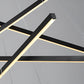 Minimalist Strip Stepless Dimming LED Black Modern Chandelier with Remote