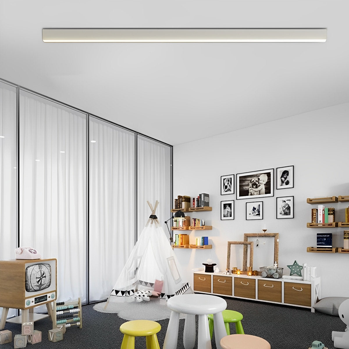 Minimalist Strip Stepless Dimming LED Modern Ceiling Light