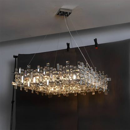 Modern Luxury Geometric Shining Crystal Chandelier Lighting