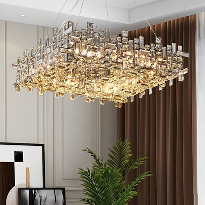 Modern Luxury Geometric Shining Crystal Chandelier Lighting