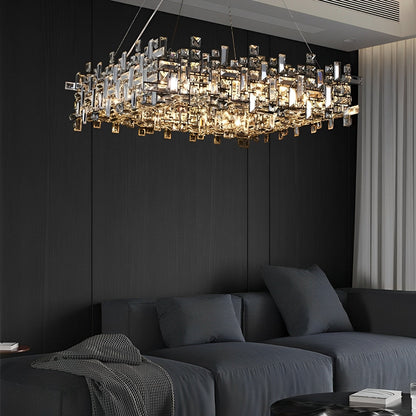 Modern Luxury Geometric Shining Crystal Chandelier Lighting