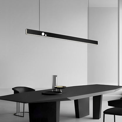 Modern Minimalism Black Long Industrial Ceiling Light For Living Room