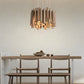 Modern Minimalist Wood Firewood Stick Chandelier Light