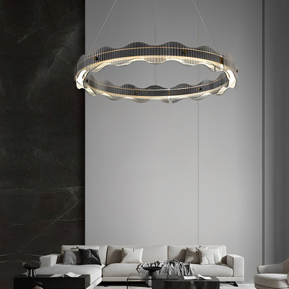 Modern Minimalist Water Wave Round Pendant Light