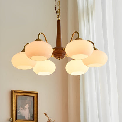 Nordic Glass Wood Metal Chandelier Hanging Lights