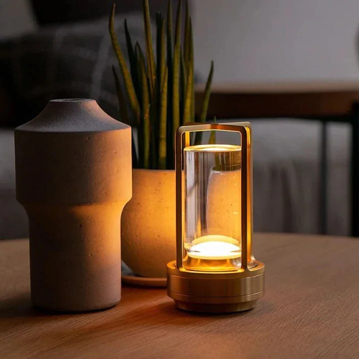 Ambient Lantern Cordless Crystal Table Lamp