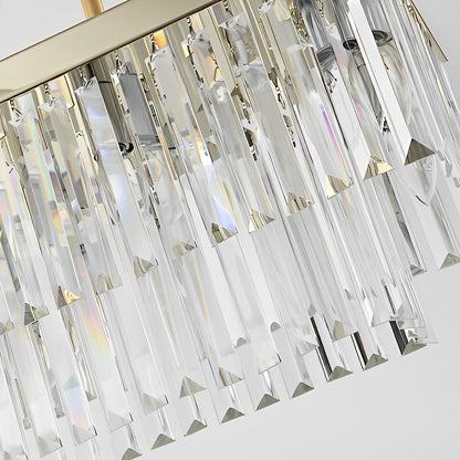 Rectangular LED Three Step Dimming Crystal Strips Postmodern Chandelier