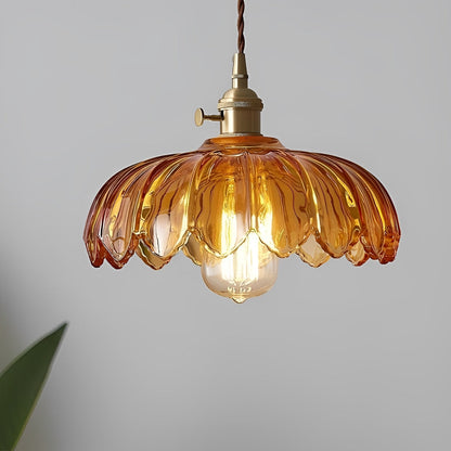 Retro blomst glas messing køkken pendel belysning lysekrone hængelampe